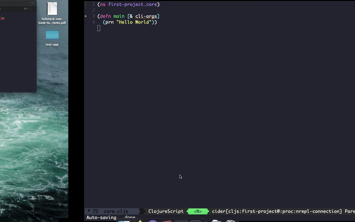 Executing inside Clojure Repl