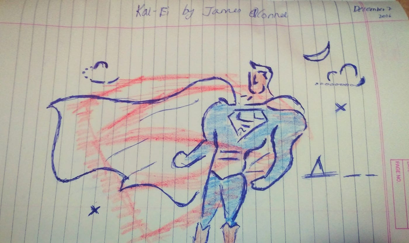 Day 3- I had crayons today, and superman it had to be