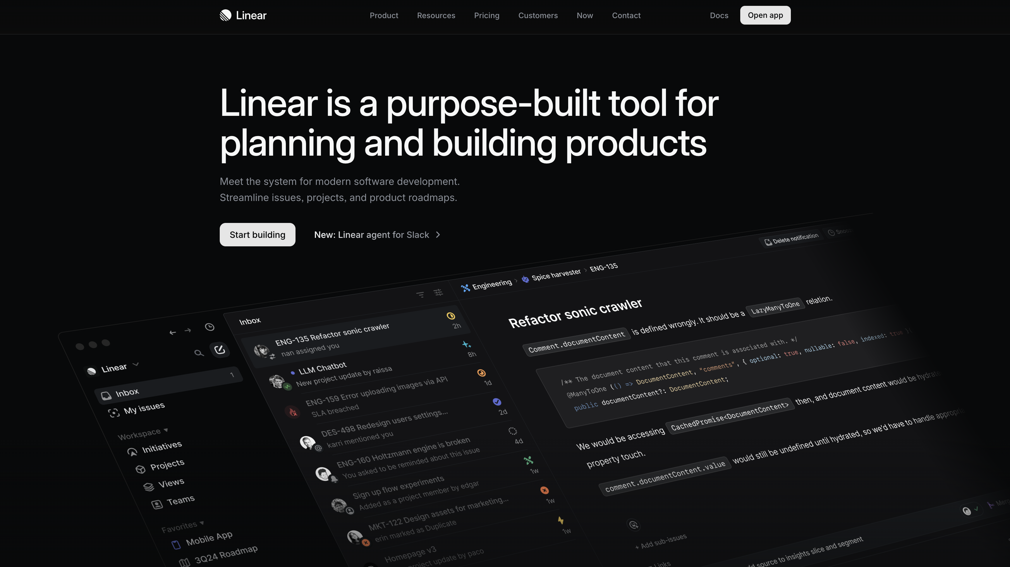 Linear Homepage 2025 November