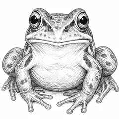 Pencil sketch of a frog